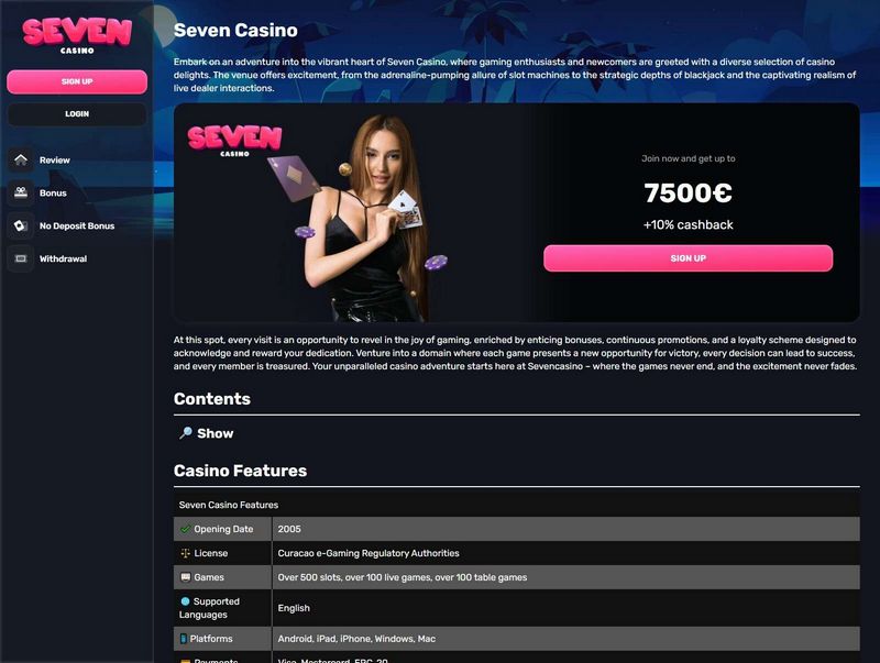 SevenPlay Casino Site Evaluation